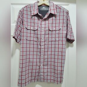Croft & Barrow Mens Quick Dry Shirt~ Hiking, casual. Gray, red plaid Sz M Medium